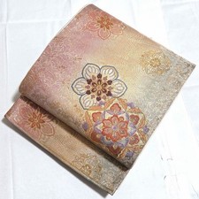 Kimono Gold Thread Arabesque Wave Formal Obi 428cm Japan