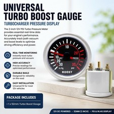 Universal 52mm 2 Inch Turbo Boost Gauge 12v Psi Pressure Meter For Car Engine