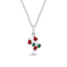 Sweet Candy Cane Kids / Children's / Girls Pendant/Necklace - Sterling Silver
