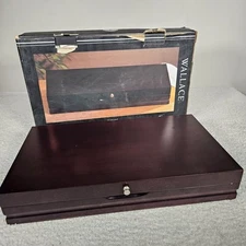 $150 WALLACE SILVERSMITHS Brown Walnut Flatware Storage Large Single Chest