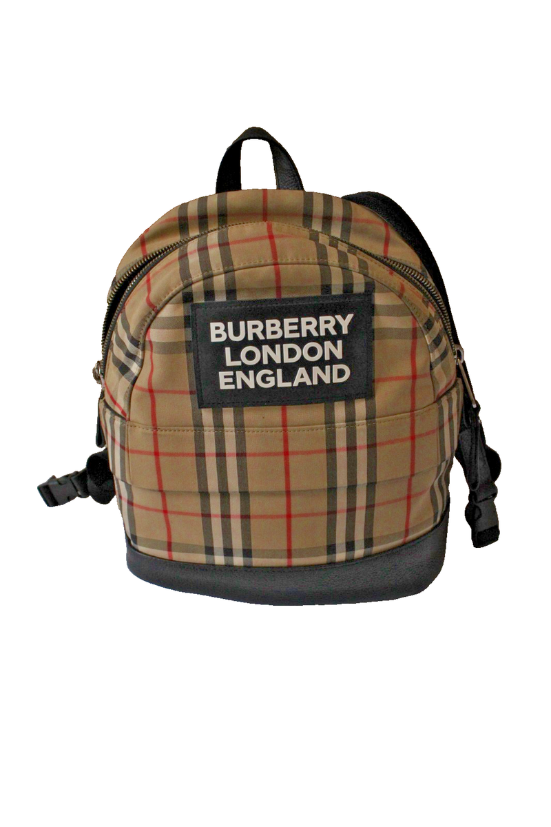 Burberry Kids Small Nico Backpack Beige Black Nova Check Canvas | eBay