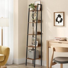 VASAGLE 5-Tier Narrow Bookshelf Ladder Shelf Storage Rack Home Office Bookcase