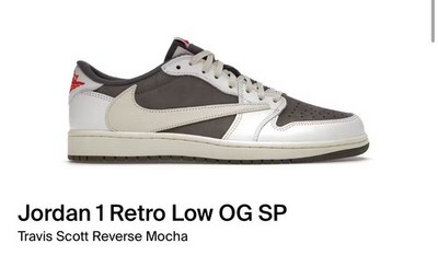 Jordan 1 Retro Low OG SP Travis Scott Reverse Mocha Size 10.5 US Brand New DS