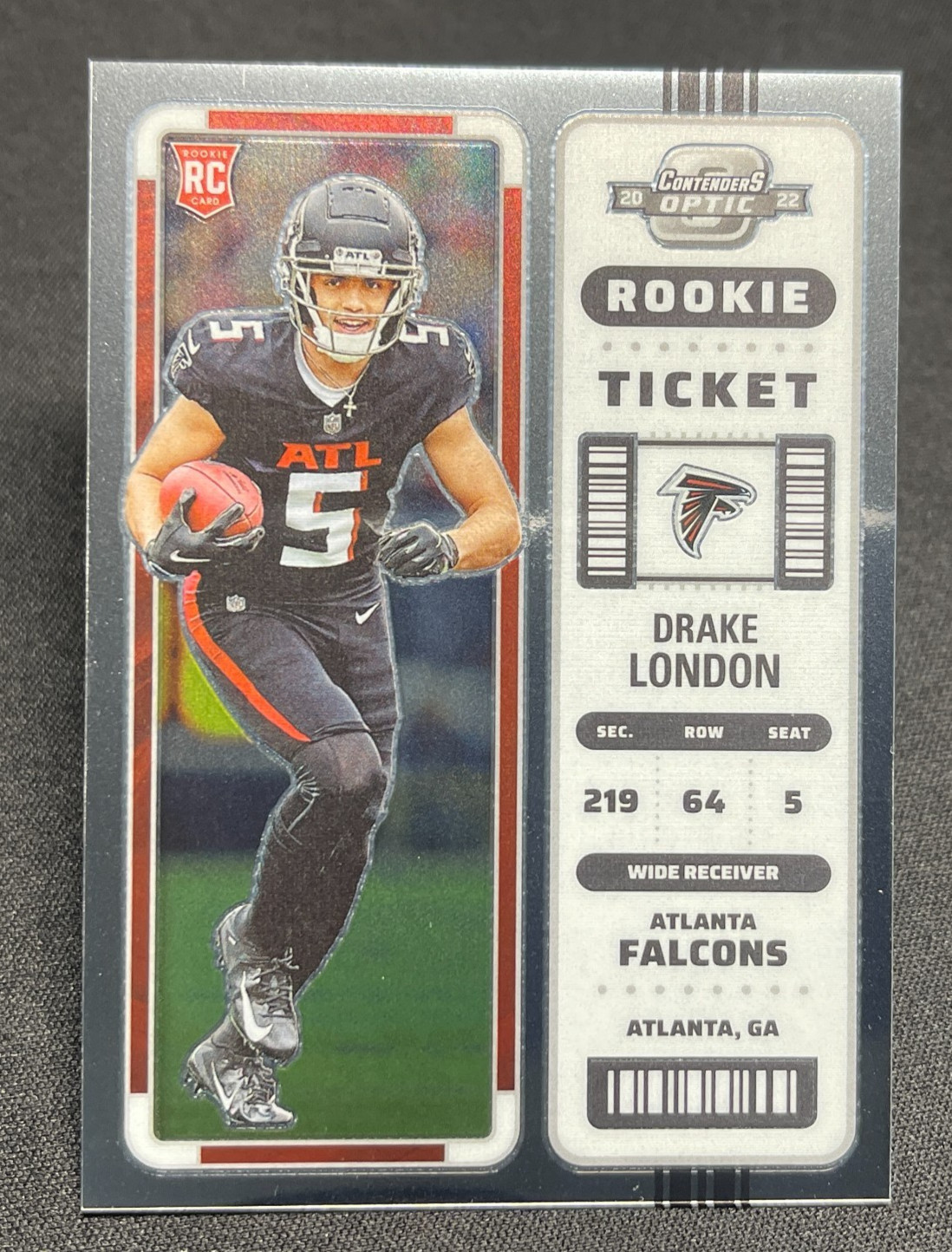 2022 Panini Contenders Optic Rookie Ticket Drake London #71 Rookie RC