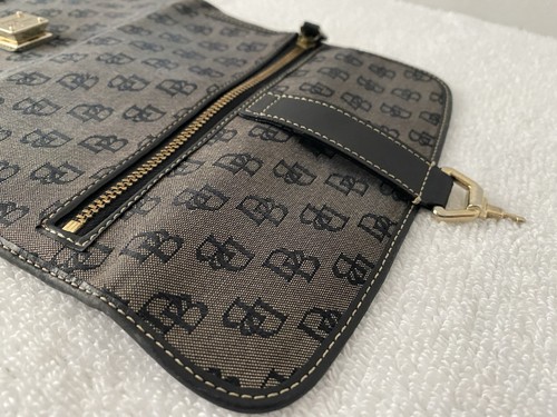 Dooney Bourke Vintage Monogram Wallet Canvas Leather Blue Black - Picture 5 of 12