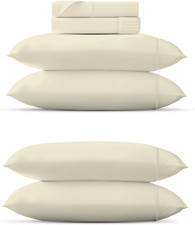 6-Piece Bedding Set - 600TC Egyptian Cotton, Full Ivory