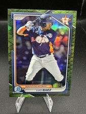 2024 Bowman Chrome Luis Baez Green Reptilian Refractor /99. Astros