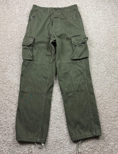 Vintage Military Pants Men's Small 27x26 Green OG-107 Fatigue Cargo Trouser