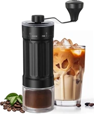 GCCTXC Manual Coffee Grinder with Ceramic Burr Handheld Hand Crank Espresso Grin