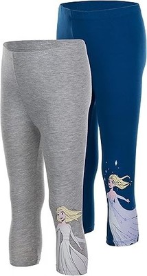 Disney Frozen Capri Leggings Freizeithose Mädchen 2er Pack Größe 110/116 grau+bl