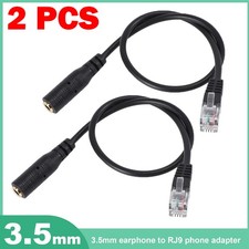 2PCS 3.5mm Jack to RJ9/RJ10 iPhone Headset For Cisco Office Phone Adapter Cable