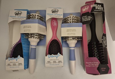   3pc Wet Brush Original Detangler Hairbrush & 2pc Glamsquad Ceramic Brush NEW