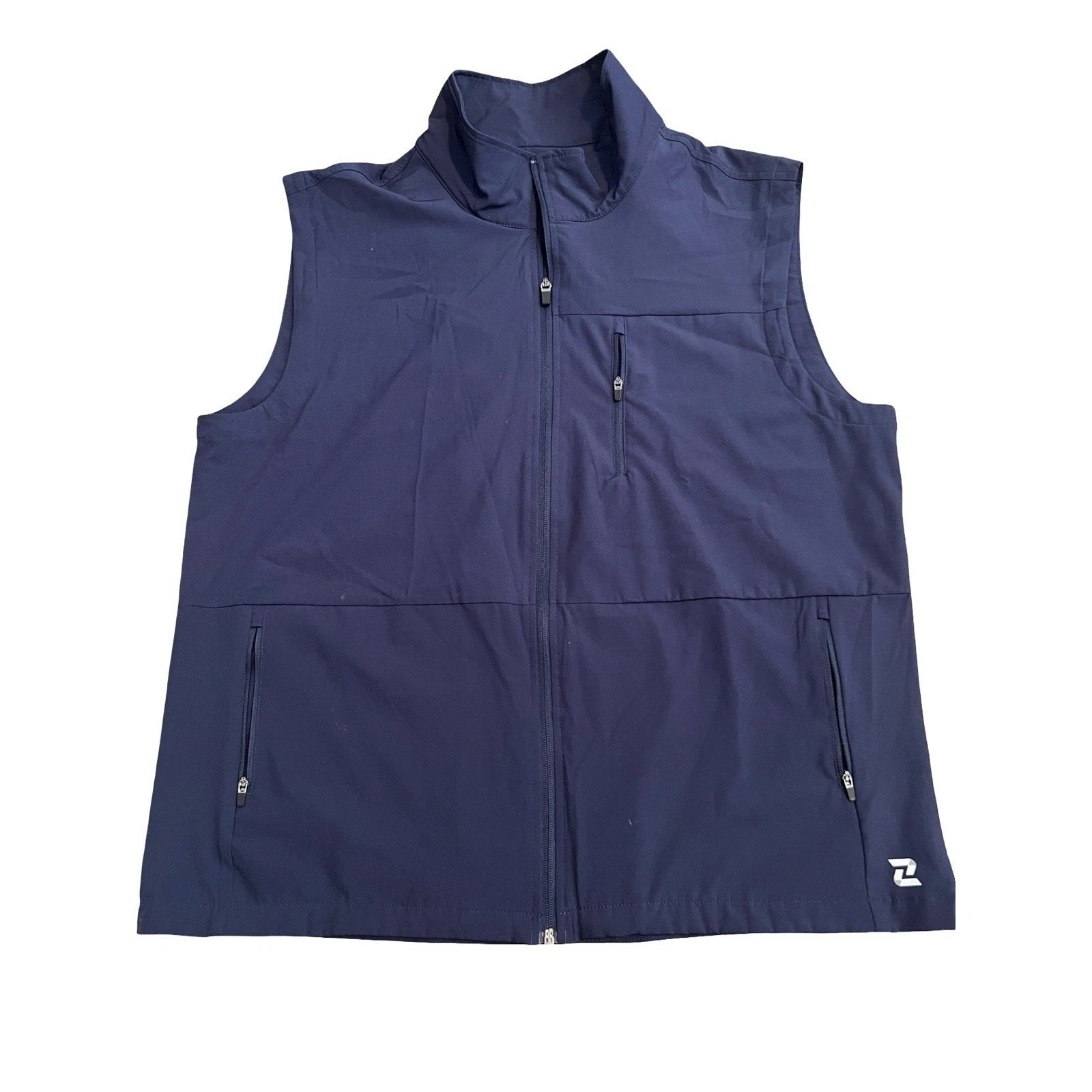 Zelos Men’s Navy Blue Softshell Full Zip Vest Size Large L Outdoor Activewear