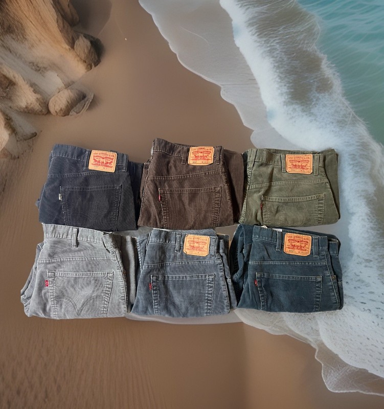 Rare Lot Of 6 Levi’s 559 Corduroy Jeans 36” Waist x 29” Length (Inseam) Vintage