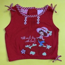 VINTAGE Y2K STRAWBERRY SHORTCAKE SHIRT GINGHAM TRIM TOP BABY TODDLER SIZE 2T