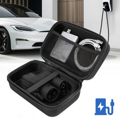 NACS CCS1 EV Charger Adapter EVA Storage Case Protective Bag for Tesla Lectron