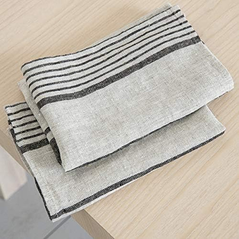 Coppia Canovacci Cucina 100% Lino Naturale - Strofinacci 45x66cm Premium - 4