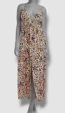 Bar III Women's Orange Animal-Print Swim Cover-Up Maxi Dress Swimwear Size Large