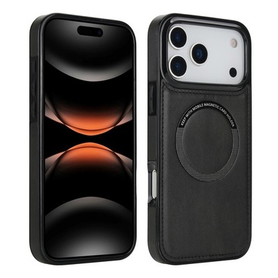 For iPhone 17 Pro Max 16 15 14 13 Magnetic Shockproof PU Leather Hard Slim Case