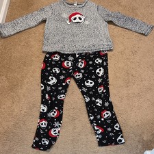 Women's Nightmare Before Christmas Pajama Set Jack Skellington Size L 12-14 