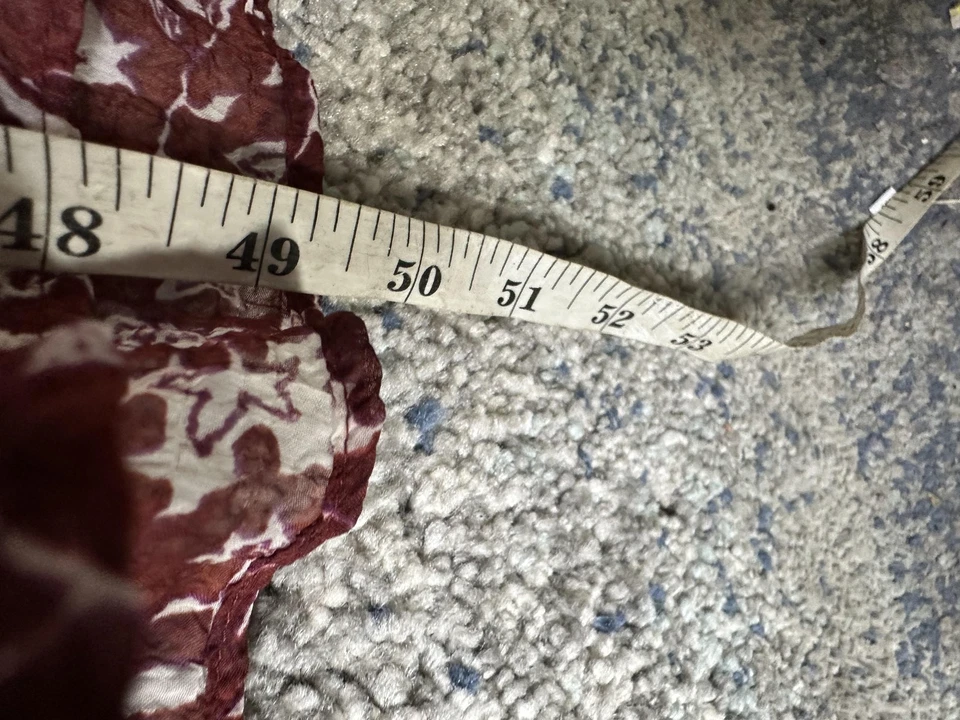 Madewell Dress Womens Large Red Floral Smocked Button Front Puff Sleeve Midi - Image 4 of 4