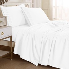 4 Piece Queen Size Bed Sheet Set 1500 Thread Count 15 in Deep Pocket