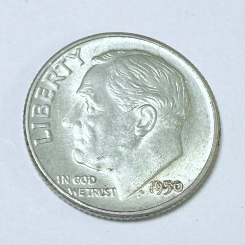 1950 Roosevelt Dime 90% Silver 10c US Coin EXTRA FINE CONDITION #6825