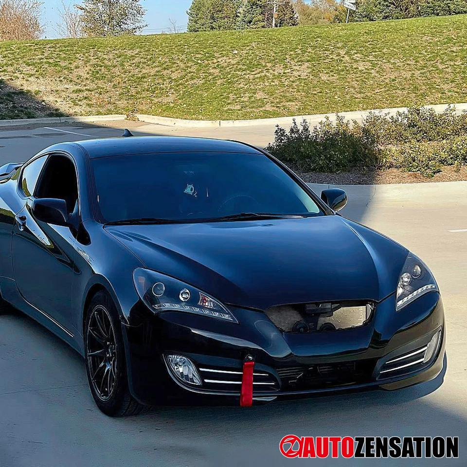 Fit 2010-2012 Hyundai Genesis Coupe Black LED Strip Projector Headlights Lamps Foto 2 de 4