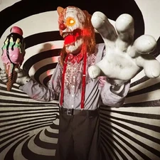 7 FT ANIMATED ICE CREAM CLOWN HALLOWEEN ANIMATRONIC PROP
