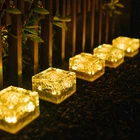 Solar Ice Cube Shaped Lights Outdoor Decorative Yard  Waterproof Garden Decor