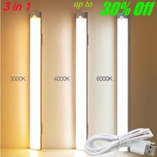USB Rechargeable Magnetic LED PIR Motion Sensor Night Light Bar Cabinet Closet