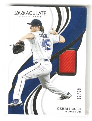 2019 Immaculate Gerrit Cole Game Used Jersey Relic #22/99 Astros