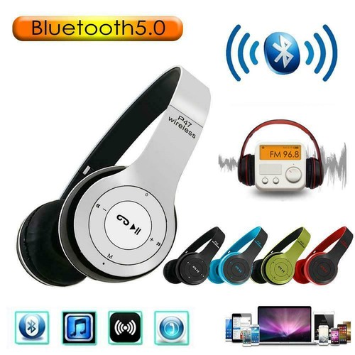 CUFFIA CUFFIE WIRELESS P47 5.0+EDR WI FI SENZA FILI BLUETOOTH RADIO MP3 PC  TV | eBay