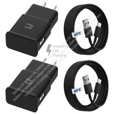 2Pack Samsung Galaxy Fast Charger Wall Adapter USB Type C Cable S9 Note8 S8 S20