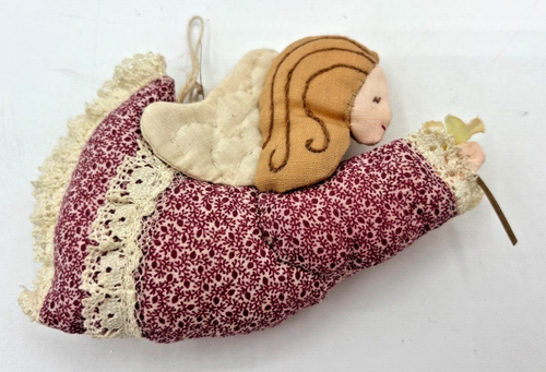 Vintage Handarbeit Stoff Weihnachtsschmuck 7er Set bestickt Bauernhaus - Bild 8 von 17