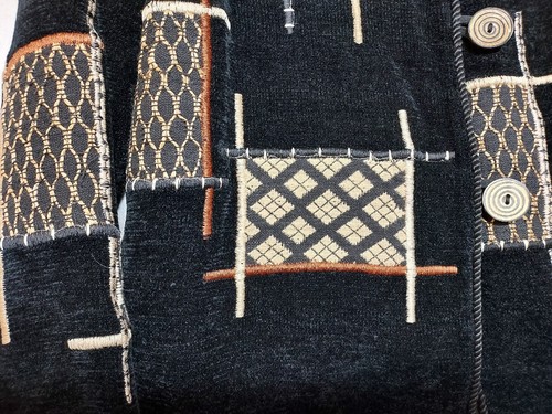 Cardigan donna vintage taglia S petite allure art da indossare velluto nonna con bottoni - Foto 6 di 14