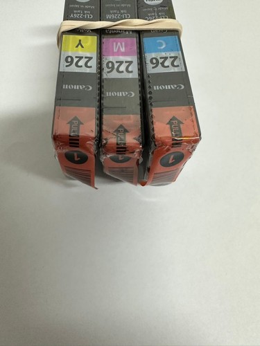 GENUINE CANON 226 CMY New Sealed Ink Cartridges Pack Bundle - Picture 3 of 4