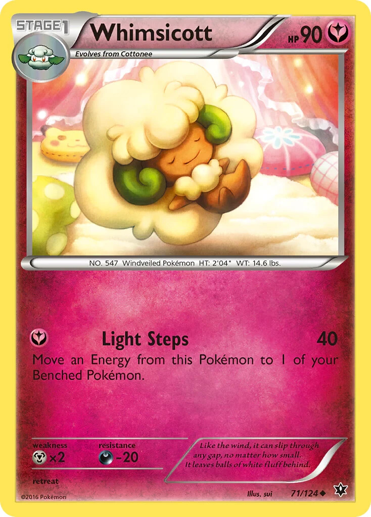 Whimsicott 71/124 Fates Collide Pokemon Card NM