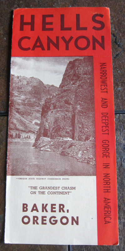Vintage Brochure Hells Canyon Area Baker Oregon