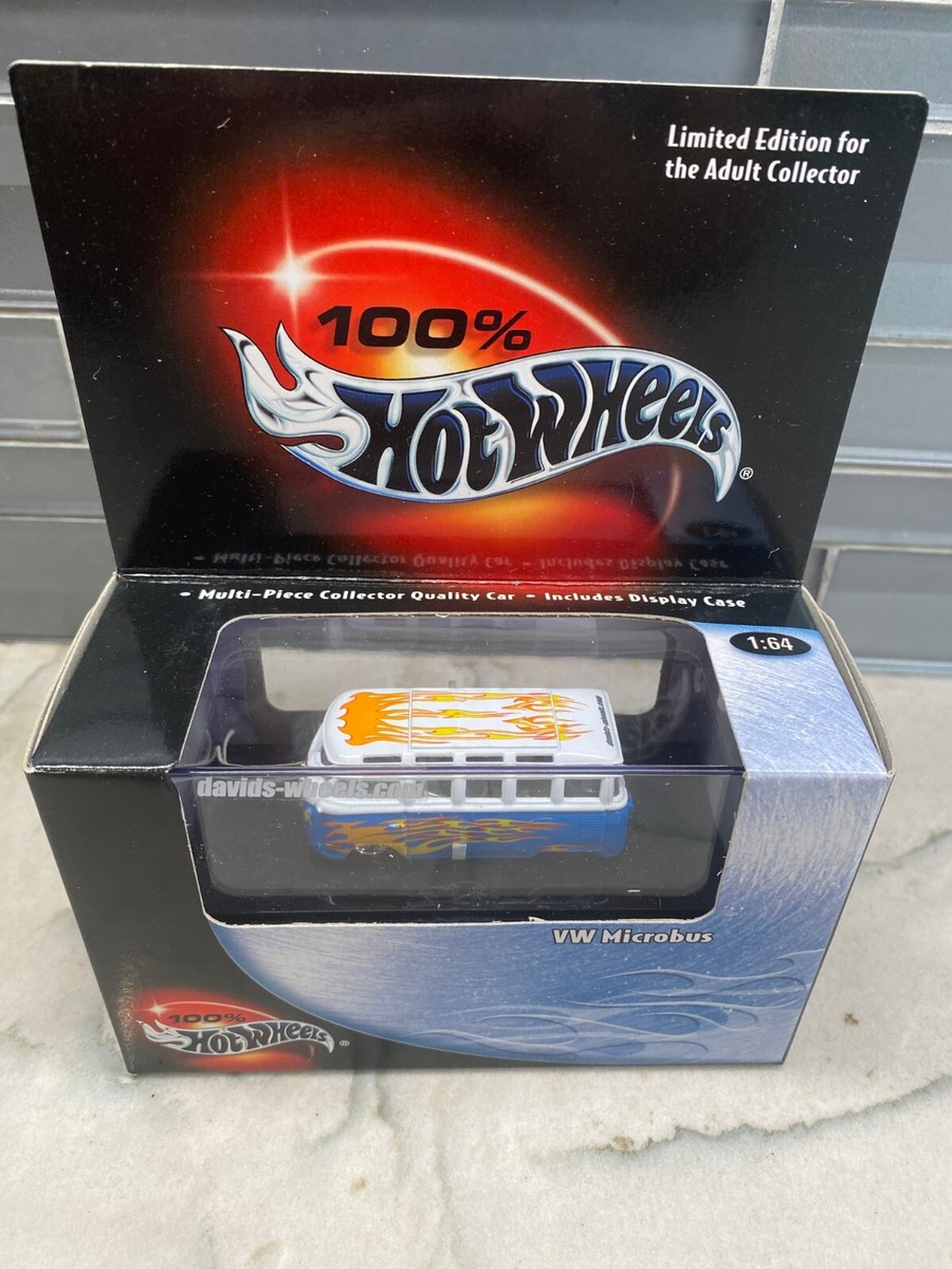 2000 Hot Wheels 100% Black Box VW Microbus Blue/Flames