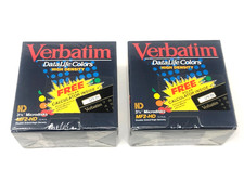Verbatim Datelife Colors MF2-HD 3.5 Microdisks Floppy 10pcs 2PK 1990 VTG Rare