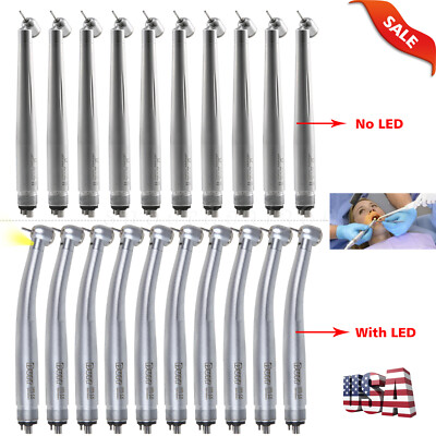 Dental Fiber Optic LED E-generator 4Hole/45 Degree No-LED Turbine Handpiece kv