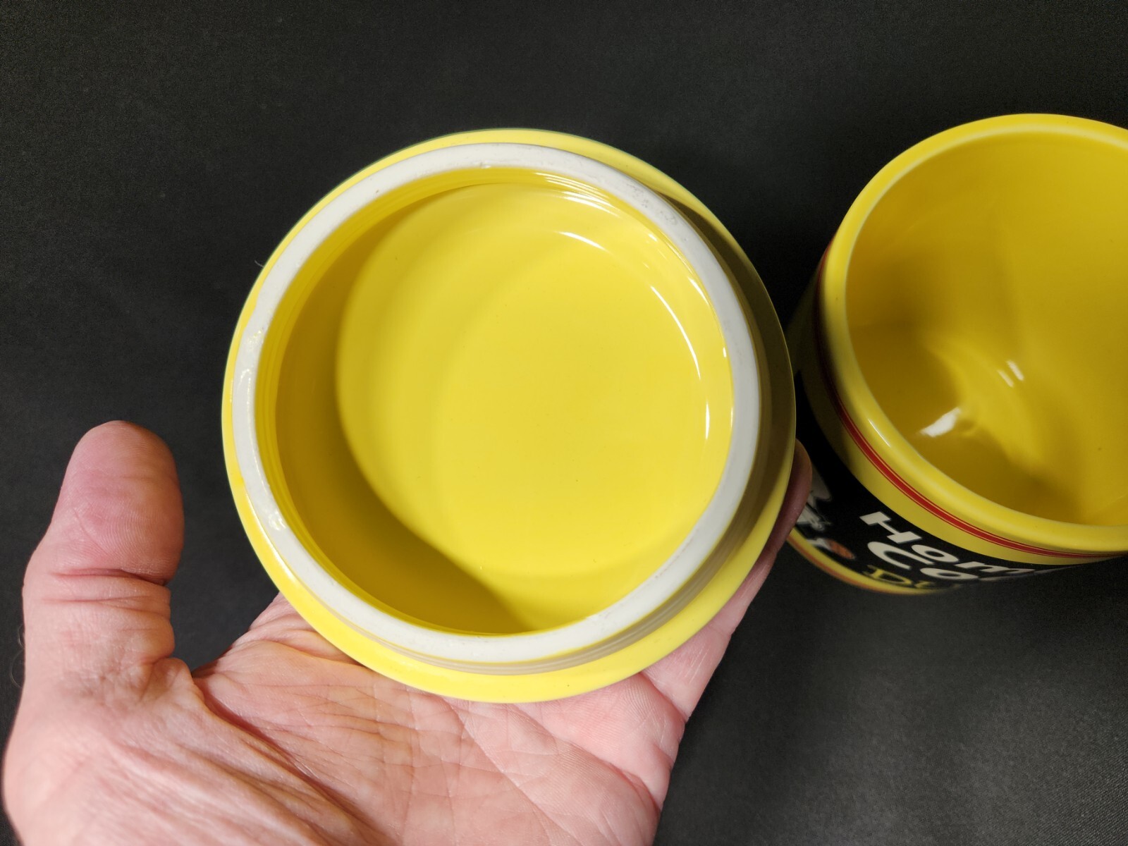 Vintage Cookies for Dummies Ceramic Cookie Jar Lidded Yellow / Black 6