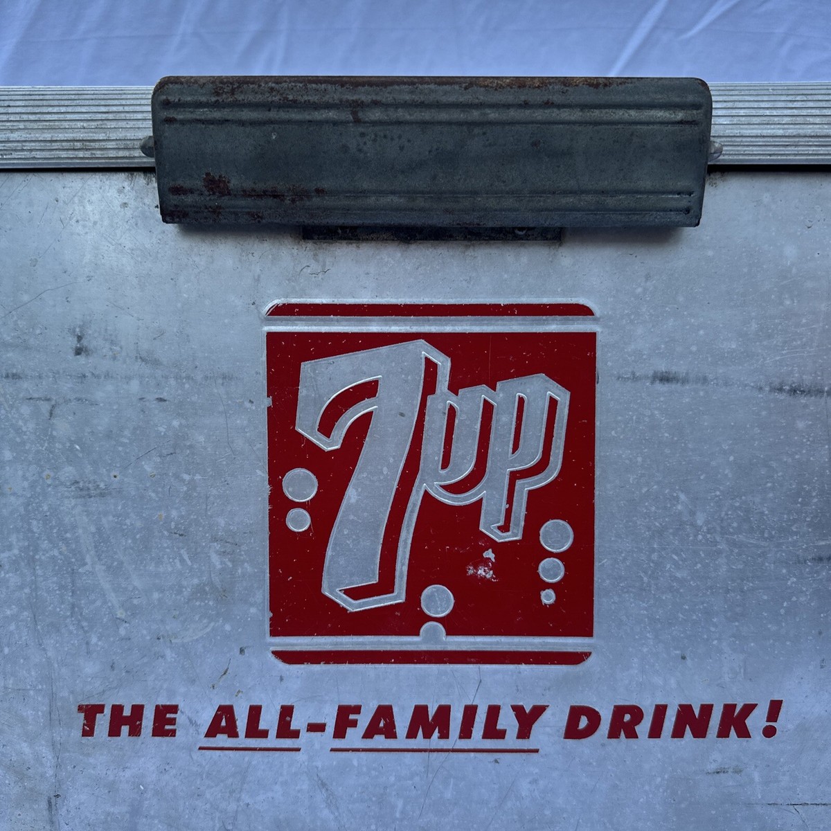 Vintage 1960's Cronstroms 7up The All Family Drink Embossed Metal