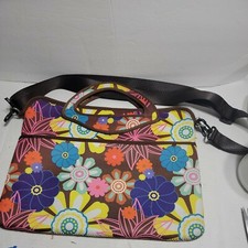 ie Laptop Computer Messenger Travel Bag Floral Shoulder Strap Colorful Zippered