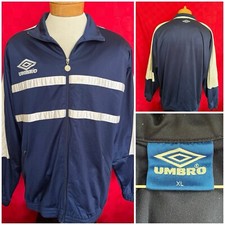VINTAGE Navy Blue Umbro Brand Soccer Jacket Track Suit Size XL