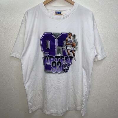 Vintage Ron Artest #93 Sacramento Kings Tee Shirt Nba Basketball Metta Xl