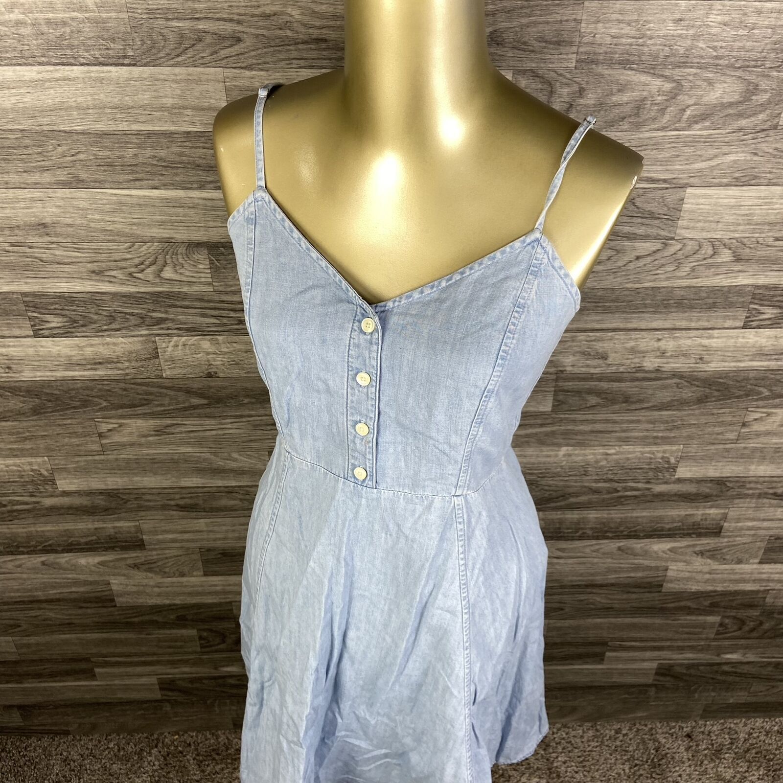 GAP Button Front Adjustable Strap Blue Denim Casu… - image 2