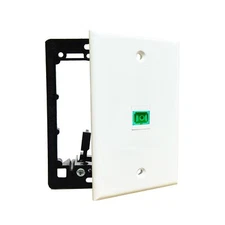Fiber Optic Wall Plate SC/APC Simplex w/ 1-Gang Mounting Bracket 1 Port - White