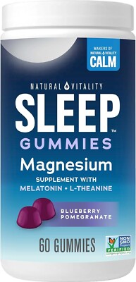Natural Vitality Calm Sleep Gummies, 60Each, Blueberry Pomegranate Exp. 06/2025